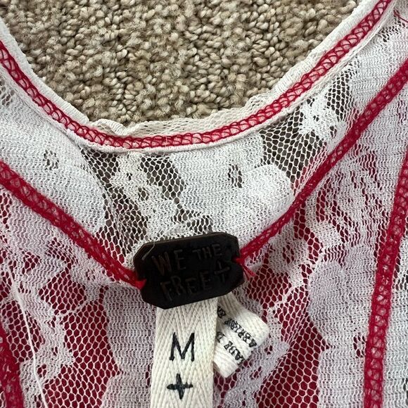 Free People Red Boho Tank Top - Picture 5 of 7